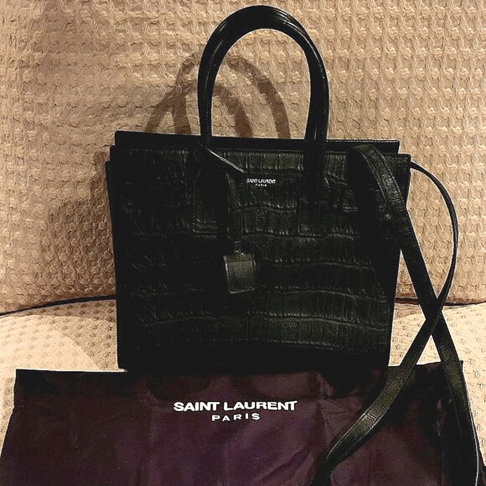 Authentic SAC DE JOUR BABY IN MATTE CROCODILE EMBOSSED LEATHER with dustbag,lock - Picture 3 of 7